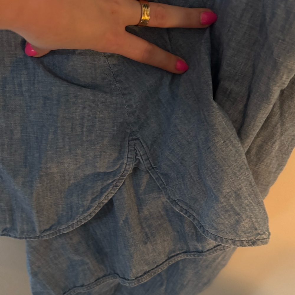 EUC Everlane Blue Denim Look Midi Shirt Dress Size Small - Picture 9 of 12